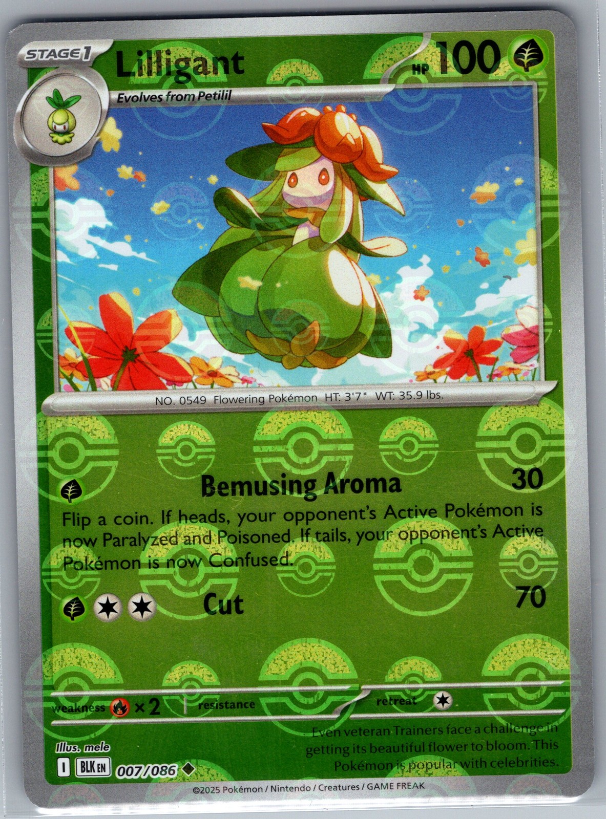 Lilligant Poke Ball 007/086 SV: Black Bolt - Pokemon Card - NM