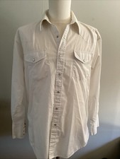 Vintage Sheplers Men s White Pearl Snap Western Shirt 16/35