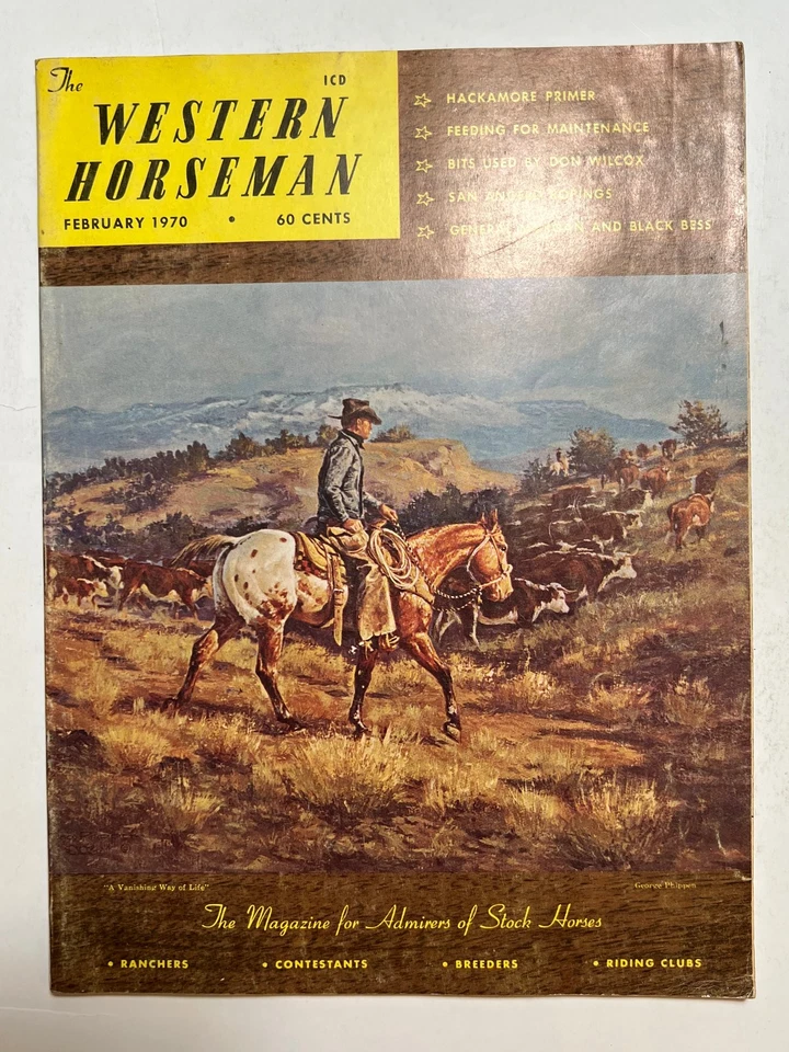 Lot of 4 WESTERN HORSEMEN Magazines  - 1969 - 1970 - SHOW HORSES / Ranch Life Foto 2 de 4