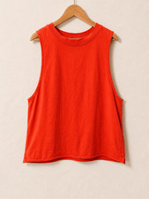 Free People Movement Orange Muscle Tank Top Small Cotton Stretch Sleeveless
