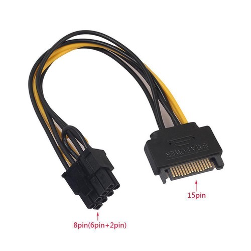 SATA 15 pin Male to 8 pin 6+2 PCI-Express PCIe Video Graphic Adapter Power B2R6 - Picture 9 of 9