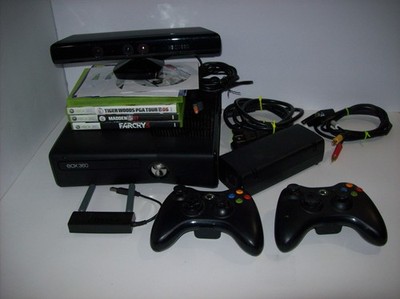 Microsoft Xbox 360S Slim Black Console Bundle, + Games, 250GB HDD, *WORKS