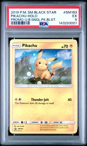 2019 POKEMON SM BLACK STAR PROMO #SM183 PIKACHU-HOLO PSA 5