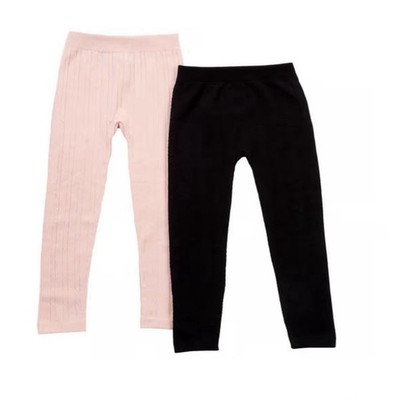 One Step Up Kids Fleece Lined 2-piece Pink and Black Leggings Sz 4-6X