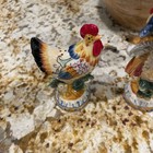 Fitz & Floyd Ricamo Rooster Hen Chicken Hand Painted Salt & Pepper Shaker Set — photo 5
