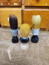 3 Vintage USA Shaving Brushes Ever-Ready Star Rubberset Wood Lucite