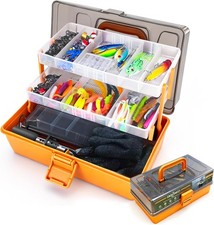 3-Layer Fishing Tackle Box with Tackle All-in-One 417 Pcs Fishing Lures Kit
