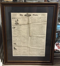 RARE Original 1888 Newspaper JACK THE RIPPER "Whitechapel Fiend" FRAMED 25"x31"