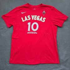 Las Vegas Aces WNBA Nike Tee Shirt 10 Plum Mens Size Large Red Explorer Edition