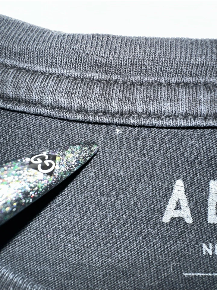 AE77 Organic Cotton Medium Faded Black Tee Shirt - Image 3 of 4