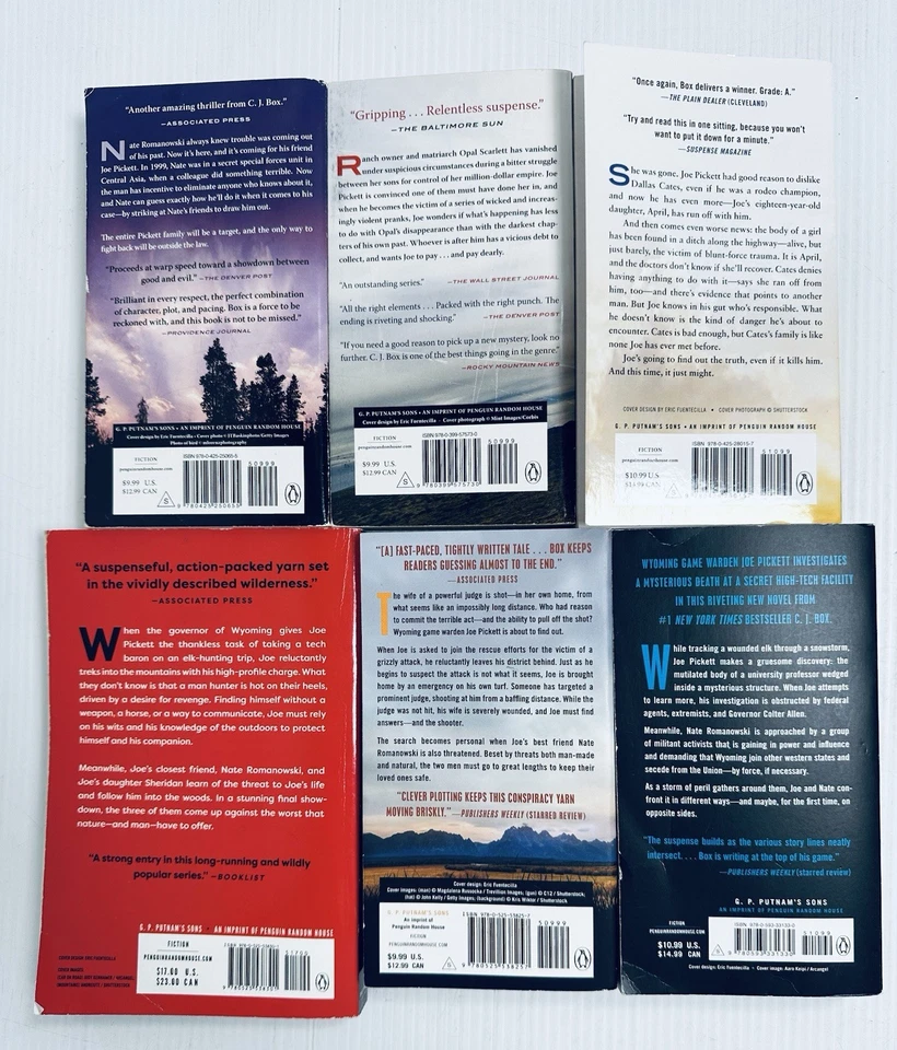 Lot of 6 Mystery Fiction C J Box Joe Pickett Paperback Crime Thriller Novels - Image 2 of 4