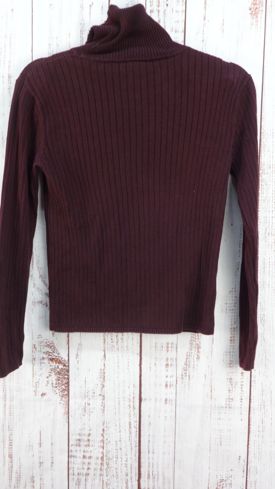 Talbots Sweater Womens Small Petite Mock Neck Long sleeve 100% Cotton Vintage