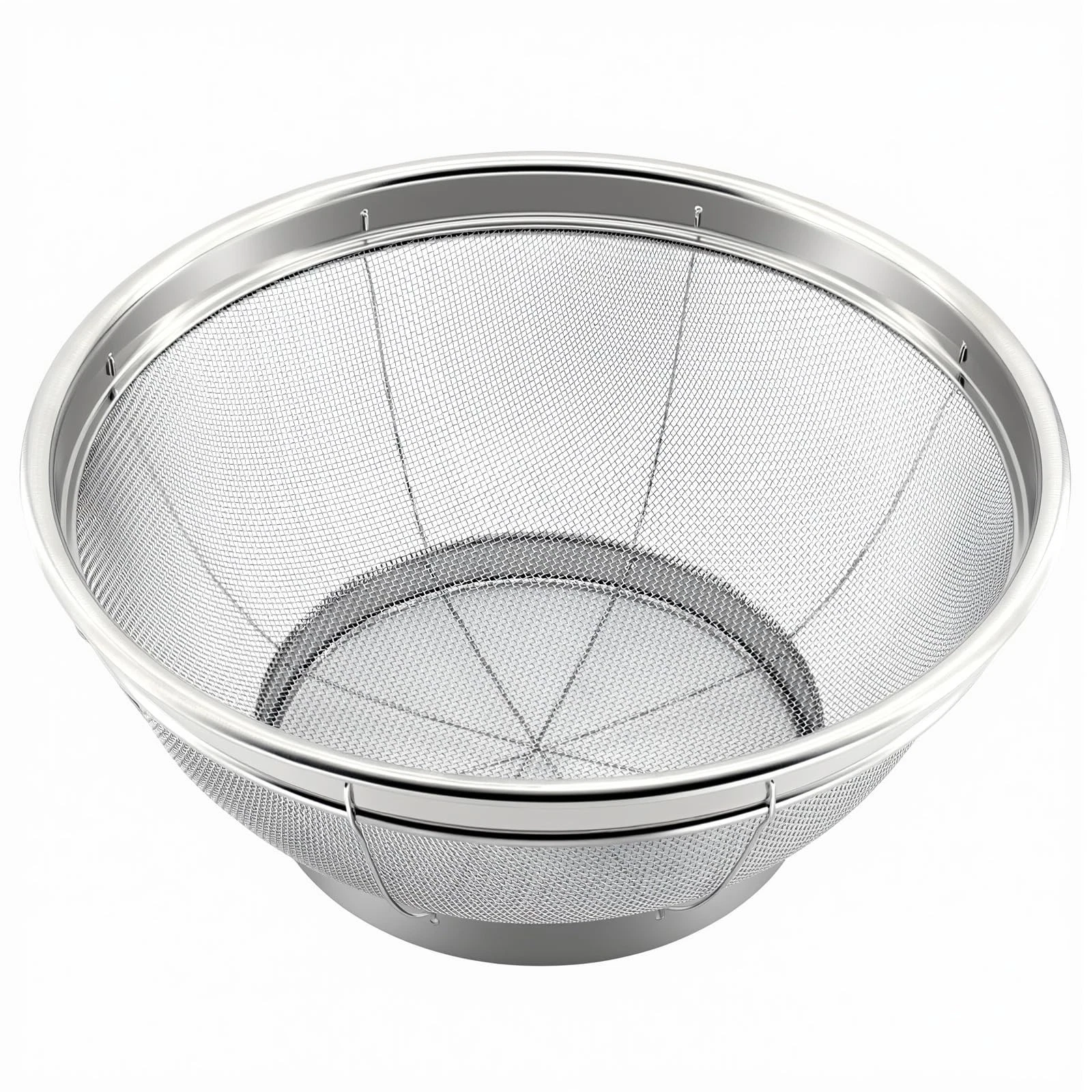 Fine Mesh Strainer for Kitchen, 4 Quart Stainless Steel Colander Bowl for Pas...