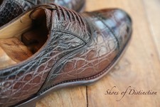 Gucci  Brown Crocodile Leather Oxford Shoes Mens UK 8 US 9 EU 42 NEW