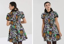Horror Retro Mini Collared Dress HellBunny Horror Zombie Alternative goth