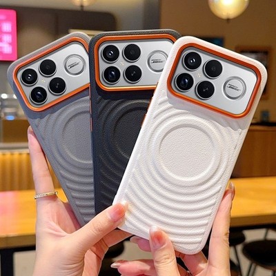 Wave Pattern Magnetic Matte Leather Back Case For Redmi K90 Pro Max / Champaion