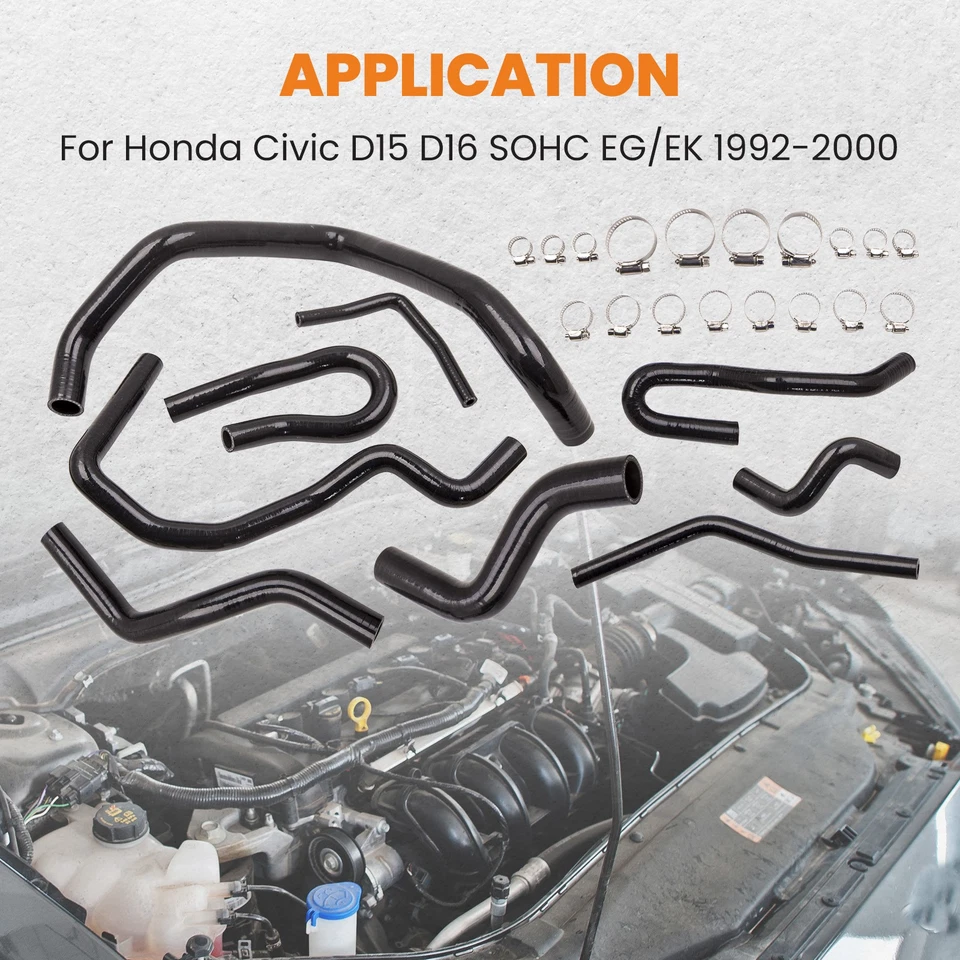 Kit De Manguera De Radiador De Silicona for Honda Civic D15 D16 EG EK 92-00 new - Imagen 2 de 4