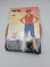 Netflix One Piece Luffy Youth Costume Kids Size Medium 7-8, Unisex Straw Hat NEW