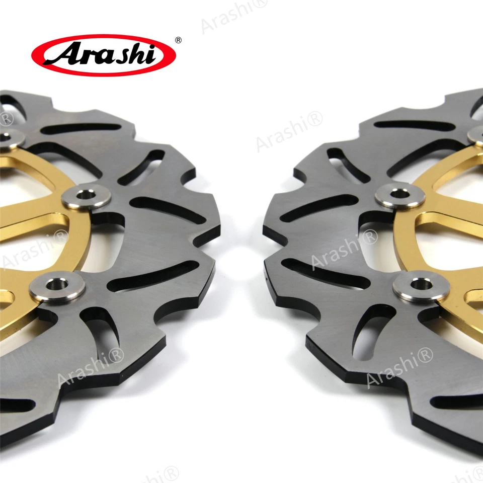 Arashi Front Brake Rotors For Yamaha FJ1200 1988 1989 1990 1991 FJ-1200 Gold - Image 3 of 4