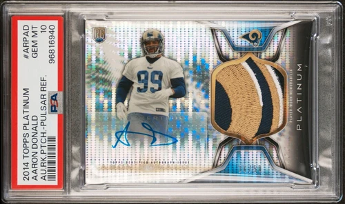2014 Topps Platinum Aaron Donald Pulsar Rookie RC Auto Patch 26/50 PSA 10 POP 1