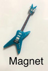 Blue Guitar Wood Decorative Music Gift Refrigerator Fridge Magnet