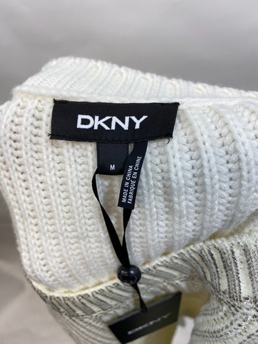 Suéter Dkny Para Mujer Marfil Metálico Manga Larga Joya Cuello Talla M $99 Venta al por menor - Imagen 16 de 18