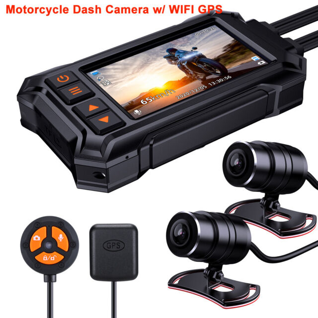 Motorcycle Dash Cam WIFI GPS Waterproof Front 1080P Motion detection W/64GB Card