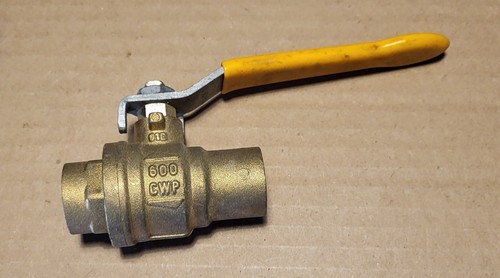 3/4" Italian Brass Ball Valve - Female Sweat Solder Connector. Qty Four (4)