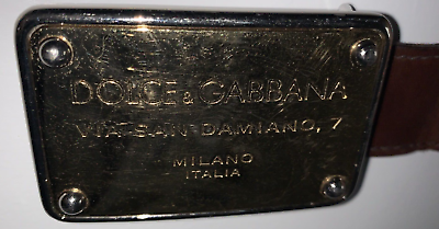 DOLCE & GABBANA GOLD D&G BUCKLE BELT COLOR BROWN SIZE 34in DOLCE & GABBANA GOLD D&G BUCKLE BELT COLOR BROWN SIZE 34in