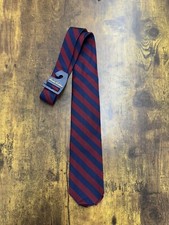 Brooks Brothers Burgundy With Navy Stripes 100 Silk Men's Necktie 57"