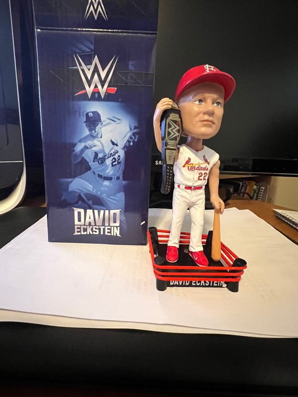 2022 David Eckstein Bud Bash Theme WWE Bobblehead Nodder St Louis Cardinals