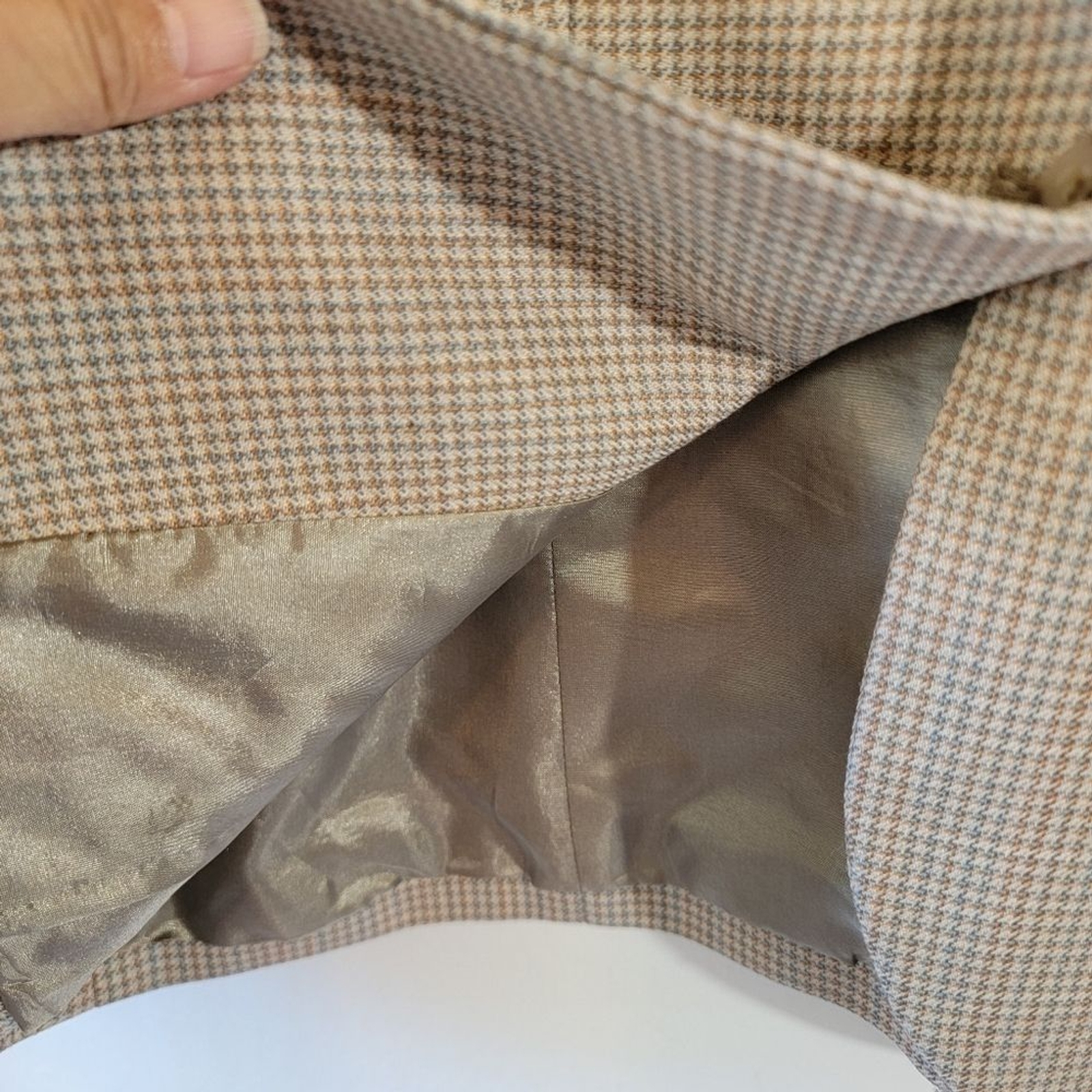 PENDLETON Beige Houndstooth 100% Wool Single Brea… - image 9