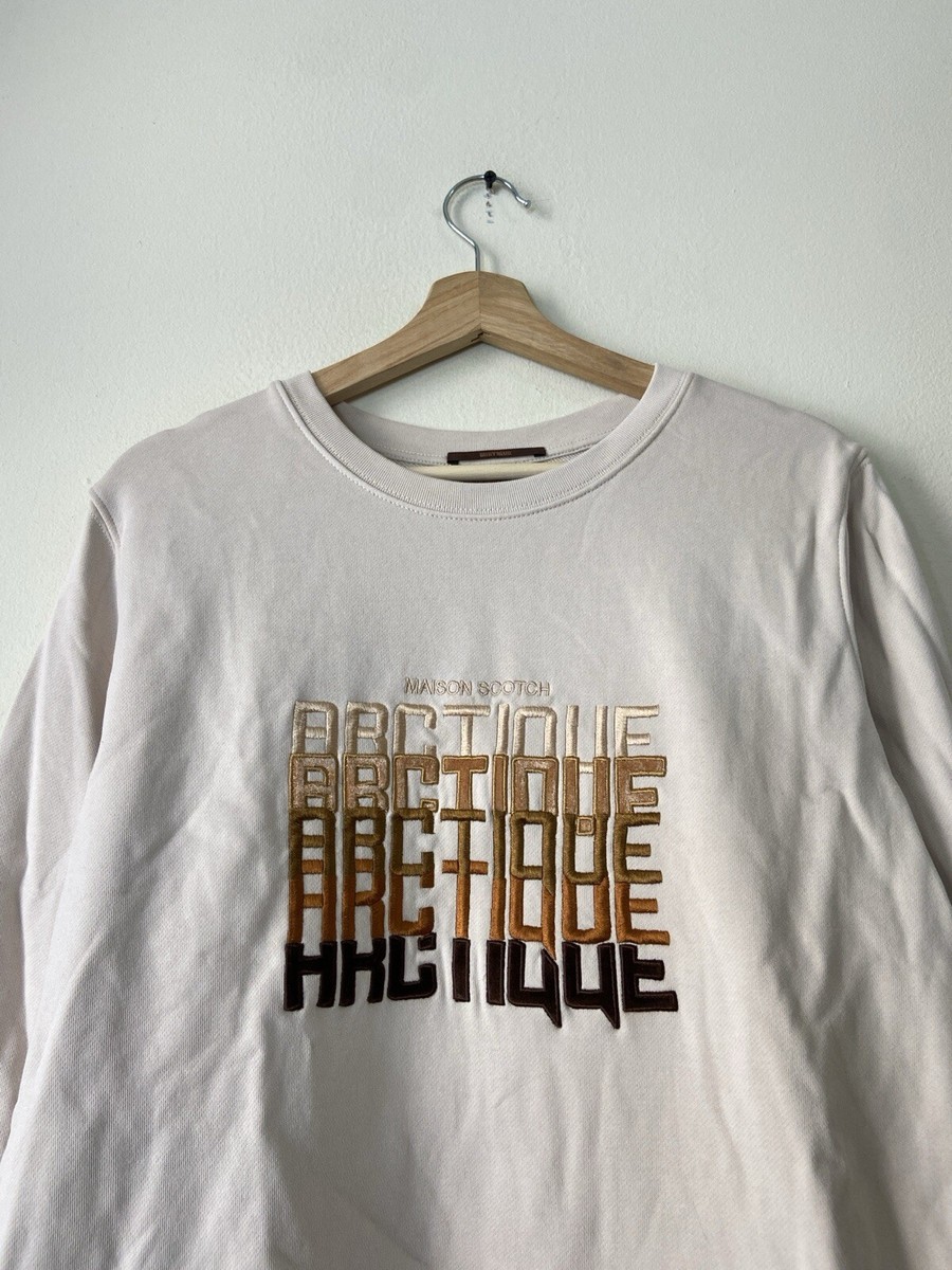 “Scotch & Soda” アートワークスウェットシャツ Ecru Scotch & Soda Mason Scotch Arctique Beige Sweatshirt - M/L