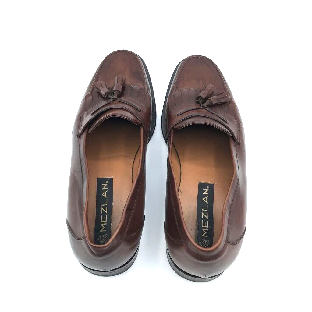 Mens 8.5 M Mezlan Kiltie Loafers Dress Shoes Brown Leather  display picture 1