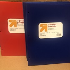 Red And Blue Plastic Folders 2 Pocket Up Up 2-Pocket Poly Portfolios Lot Of 50