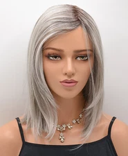 DAVINA Wig by RENE OF PARIS, Slate Chocolate Split, CLEARANCE Heat, Lace Ft +Prt