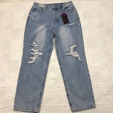 No Boundaries Super High Rise Straight distrerssed jeans size 13 nwt