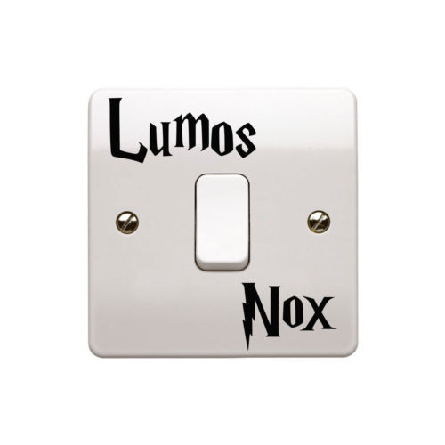 Quote Lumos NOX Harry Potter Light Switch Sticker Vinyl Kid Decal for