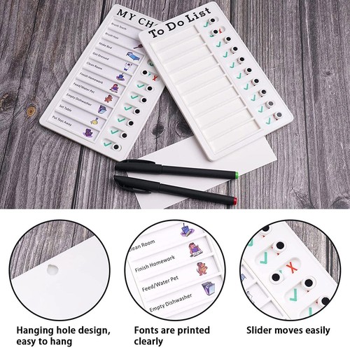 2PK Memo Plastic Board Chore Chart Reusable Checklist My Chores Elder Notes Car - Picture 13 of 25