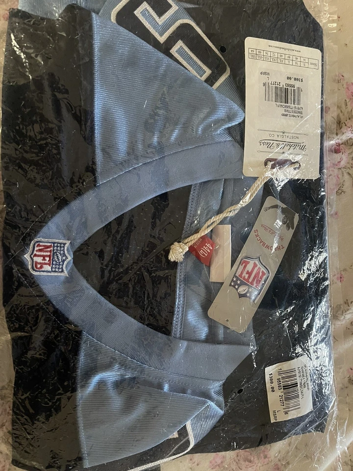 Camiseta 100% autêntica Mitchell & Ness 1999 Steve McNair Tennessee Titans tamanho 44 L - Imagem 3 de 4