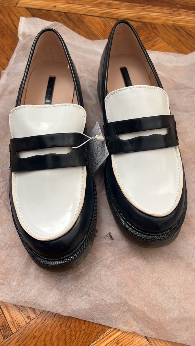 NEW Zara Black and White Menswear Inspired Loafers/ Dress