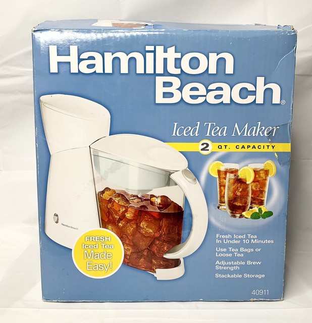 Hamilton Beach Iced Tea Maker 40911 Electric White 2 Quart Strength