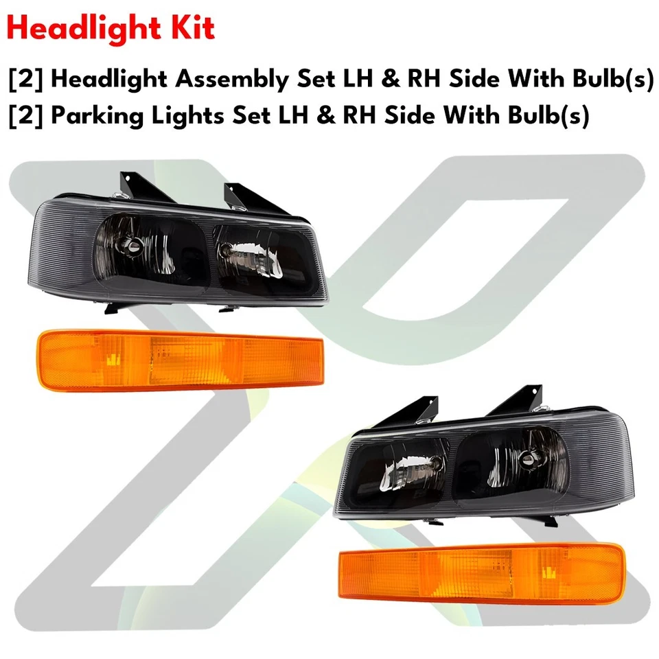 Front Grille Chrome & Headlight Kit For 2003-2023 GMC Savana 1500 2500 3500 4500 Foto 4 de 4