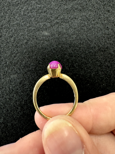 Women's Lab-Created Star Ruby Ring, 14k Yellow Gold, Size 7 - Picture 8 of 10