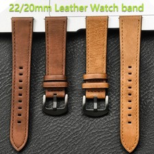 20mm 22mm Leather Strap for Samsung Galaxy Watch 7/6/5/4 For Xiaomi Redmi Lite