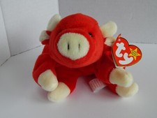 Retired Ty Beanie Baby "Snort" The Bull 1995 Vintage with Tags