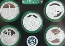 2011 S America the Beautiful SILVER Quarters Proof ATB 25c 5 Coins no Box or COA