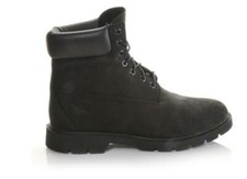 Timberland Men's 6 inch basic Boot Black Nubuck padded collar 19039 Medium Width