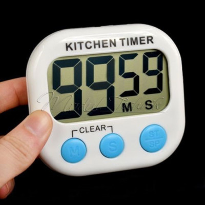 LCD Digital Kitchen Timer Magnetic Cooking Large Count Down Up Clear Loud Alarm