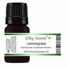 Silky Scents Lemongrass Essential Oil (Cymbopogon Flexuosus) 100% Pure